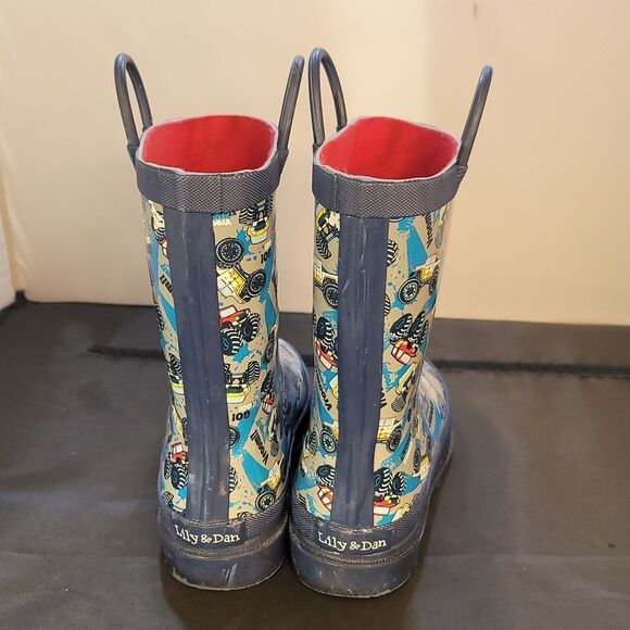 LILY&DAN KIDS DURABLE RUBBER VROOM RAIN BOOTS - Picture 7 of 14